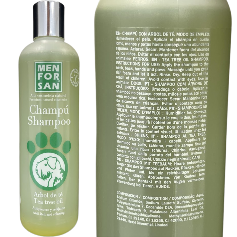 Champú Árbol de Té Menforsan 300 ml | Antiséptico, repelente y calmante