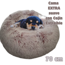 🌸 Cama Antiestrés con Cojín Extraíble Rosa 70 cm | Perfecta para perros y gatos