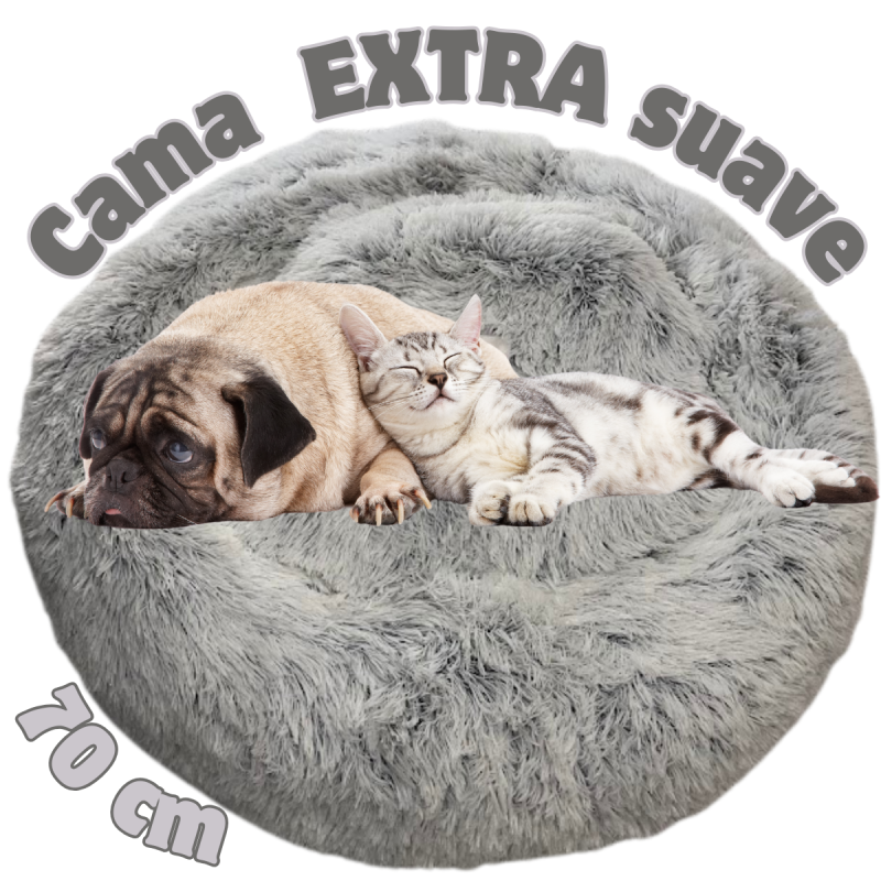 🐾 Cama Antiestrés Gris 70 cm | Ideal para reducir el estrés de tu mascota