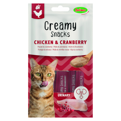 Bubimex Snack Cremoso Gatos Pollo y Arándanos 4x60g - Cuidado Urinario