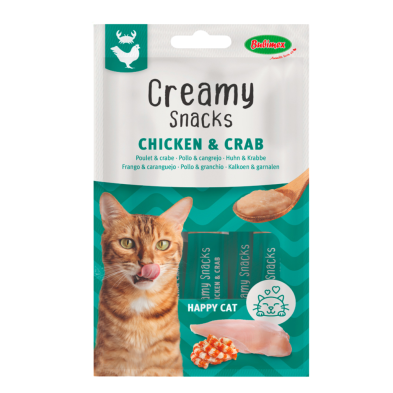 Bubimex Creamy Pollo y Cangrejo - Snack Cremoso para Gatos