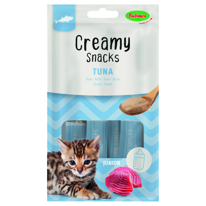 Bubimex Snack Cremoso Gatitos Atún Junior 4x60g - Snack Nutritivo para Gatos Cachorros