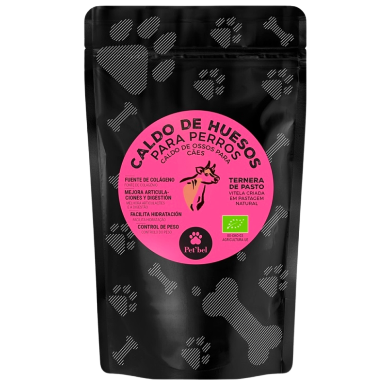 PetBel Caldo de Huesos de Ternera 230 ml - Refuerzo Nutritivo para Perros