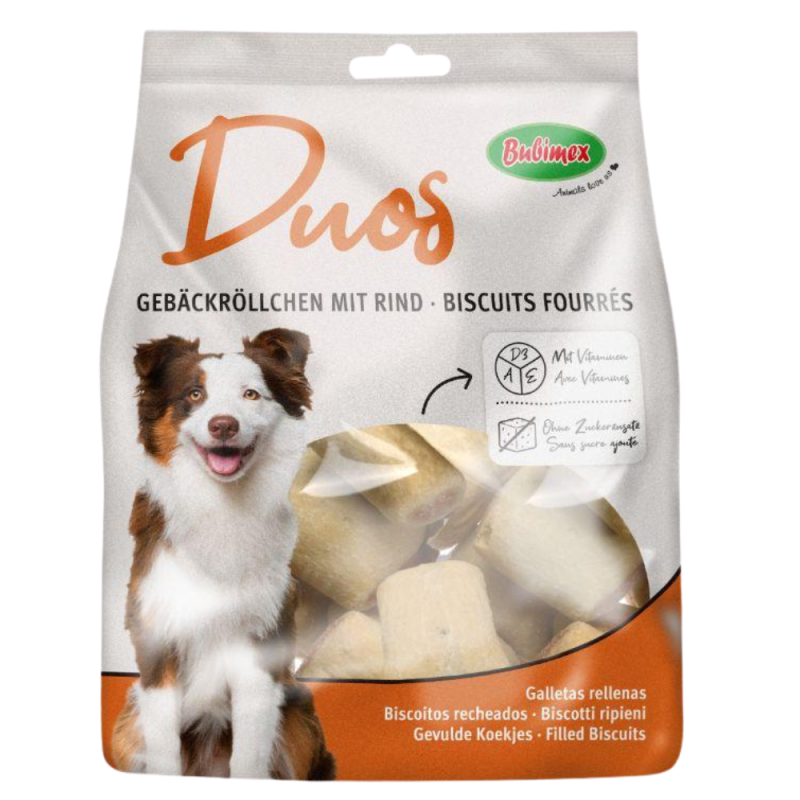 BubiMex DUOS Galletas Rellenas de Carne 500g | Snack Delicioso para Perros