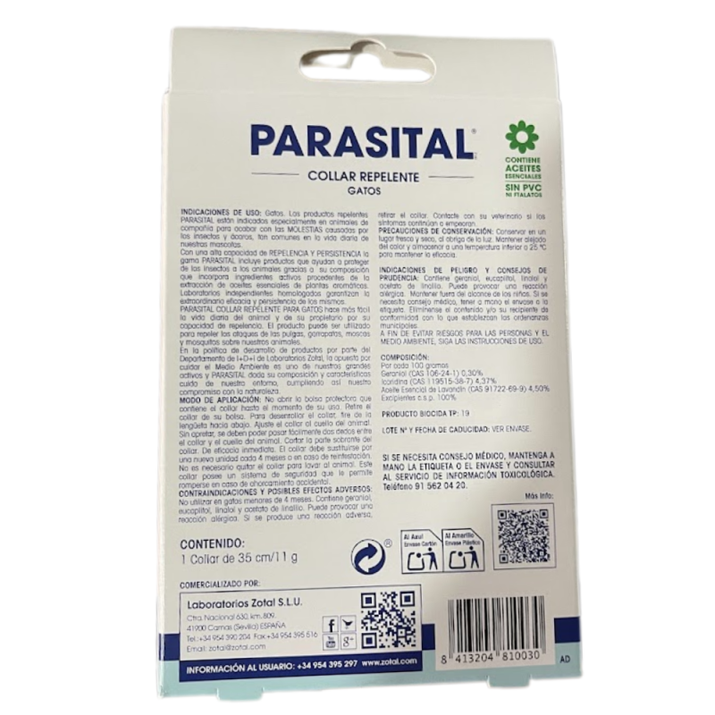 Zotal Parasital Collar Antiparasitario Grande| Eficacia Duradera contra Parásitos