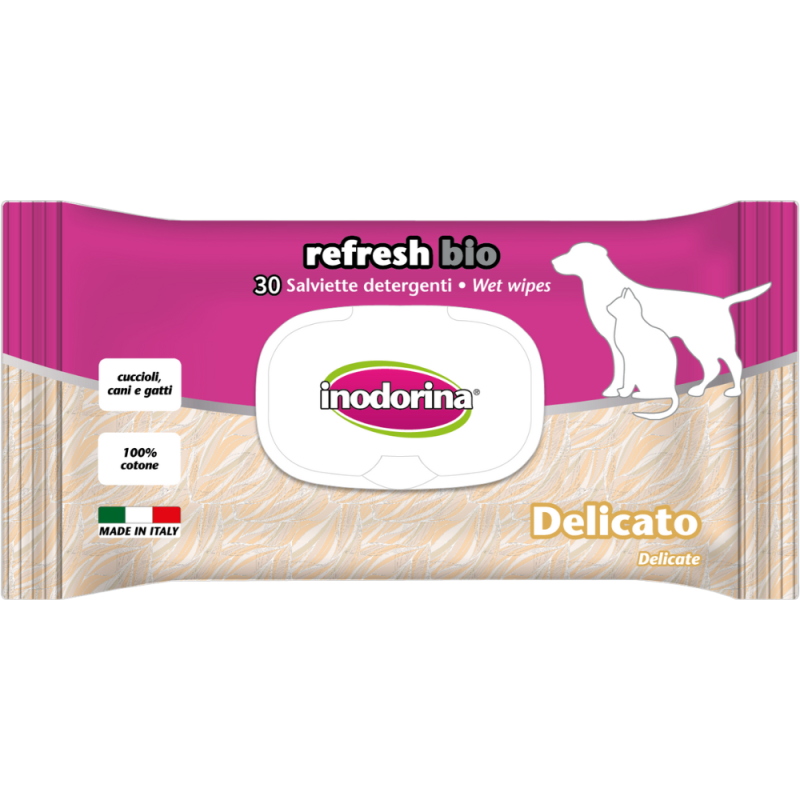 Toallitas Inodorina Refresh Bio Delicato x 30 - Biodegradables y Suaves