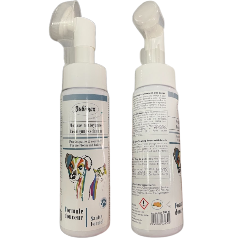 Bubimex Limpiador de Patas 200 ml | Solución Eficaz para Perros y Gatos