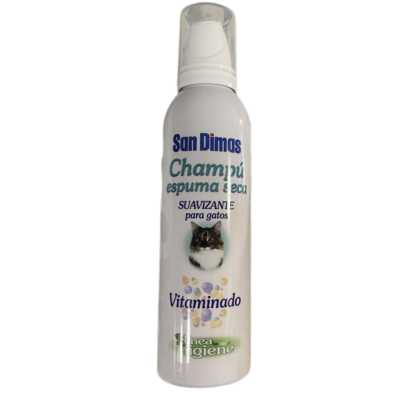 San Dimas Champú Espuma Seca para Gatos 200 ml | Limpieza Rápida y Suave