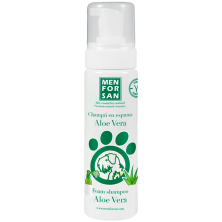 Menforsan Champú para Perros en Espuma Aloe Vera 200ml | Limpieza sin agua