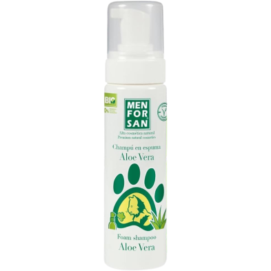 Menforsan Champú Espuma Aloe Vera Gatos 200ml | Limpieza sin agua