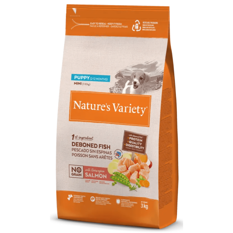 🐶 Nature’s Variety Puppy Mini No Grain Salmon | Sin cereales y natural