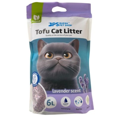 Arena de Tofu para Gatos 6L Lavanda | 100% Biodegradable